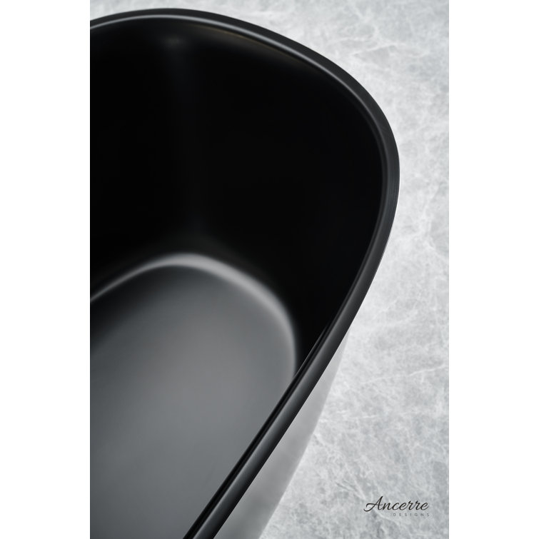 Fiore 67'' Matte Black Acrylic Freestanding Bathtub