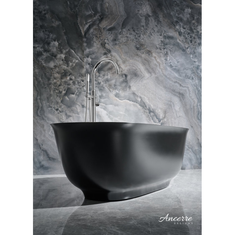 Fiore 67'' Matte Black Acrylic Freestanding Bathtub