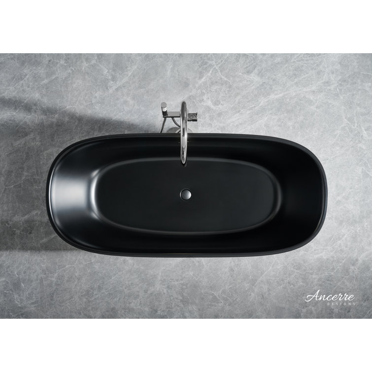 Fiore 67'' Matte Black Acrylic Freestanding Bathtub