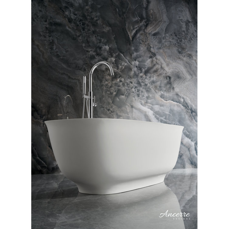 Fiore 67'' Matte White Acrylic Freestanding Bathtub