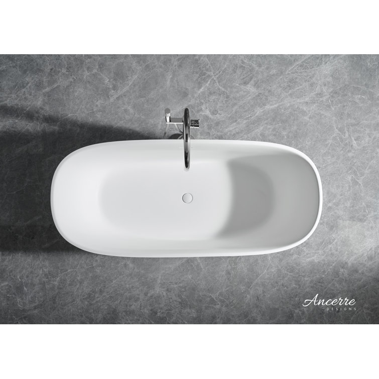 Fiore 67'' Matte White Acrylic Freestanding Bathtub