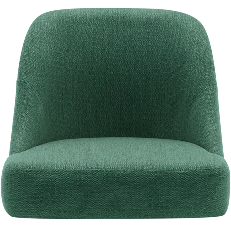 Green Upholstered Swivel Counter Stools with Wood Legs, Set of 3