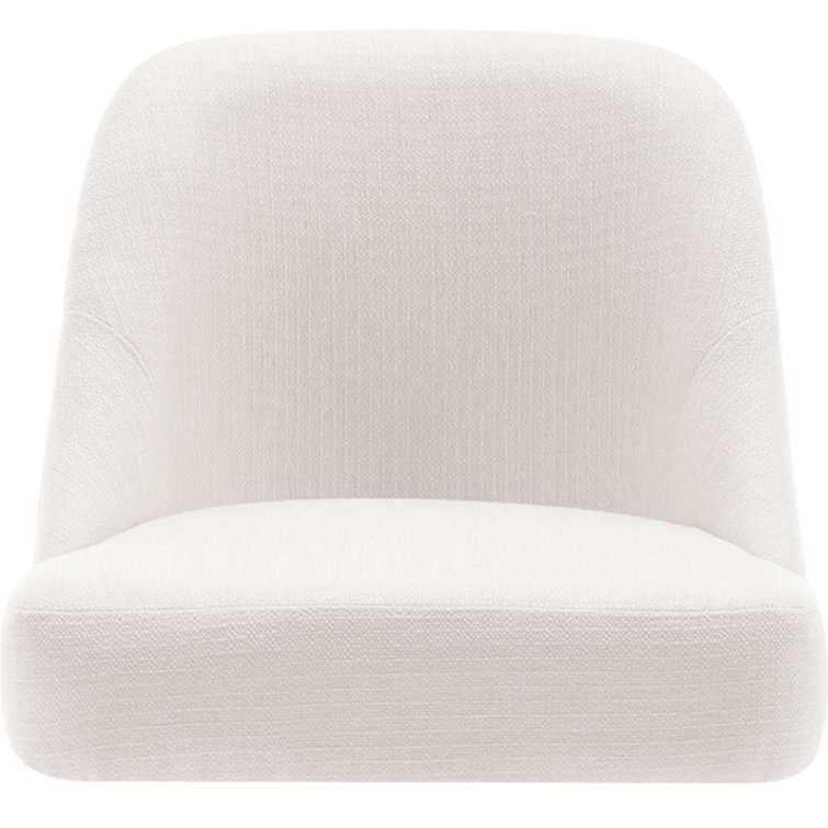 26'' White Upholstered Swivel Counter Stools with Solid Wood Legs
