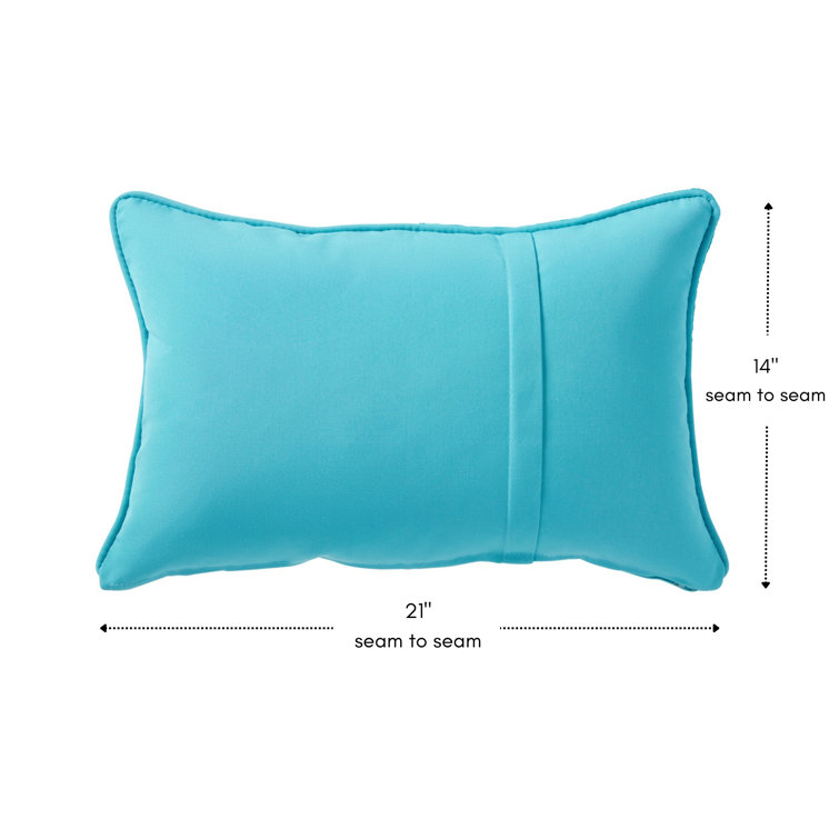 Aruba Pleated Sunbrella Fabric Outdoor Throw Pillow Set, 21"x14"
