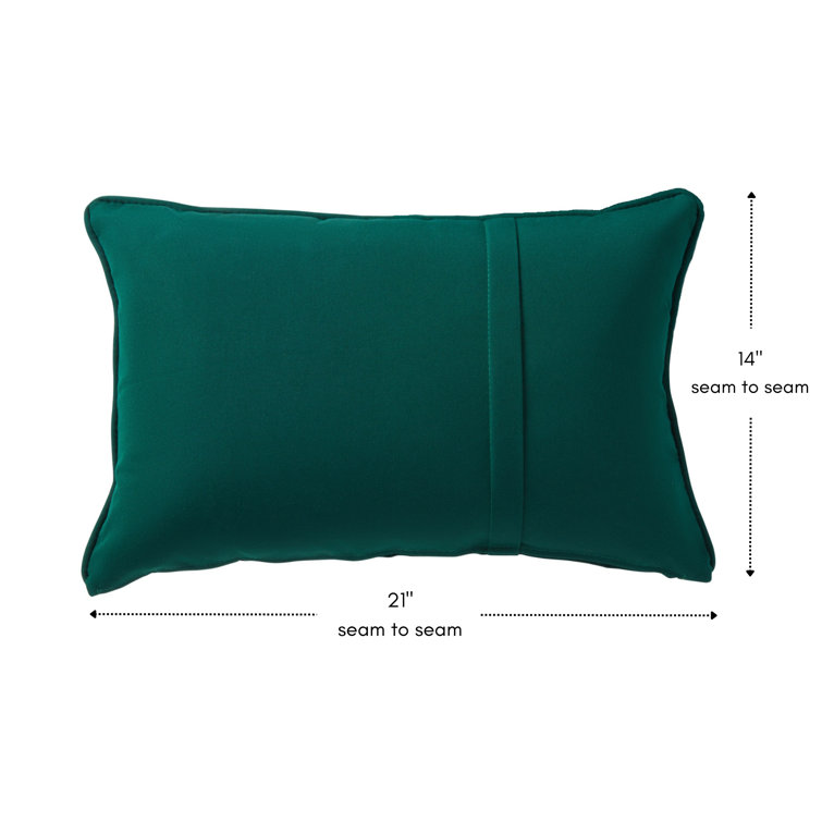 Forest Green Sunbrella Fabric Outdoor Rectangle Throw Pillow Set