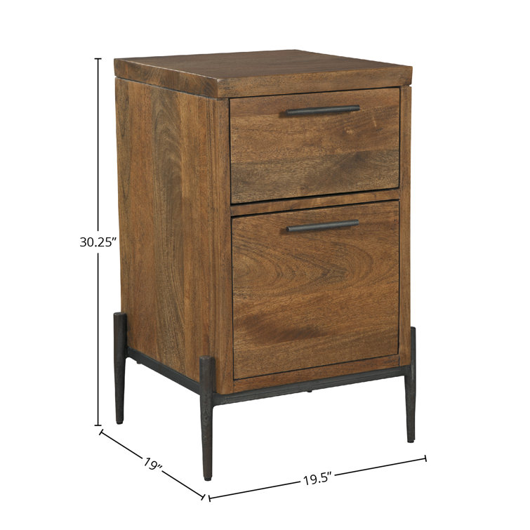 Transitional Mobile Legal Size 2-Drawer Brown File Cabinet
