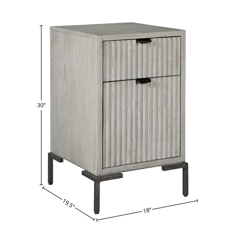 Beige and Black 2-Drawer Fire Resistant Legal Size Mobile File Cabinet