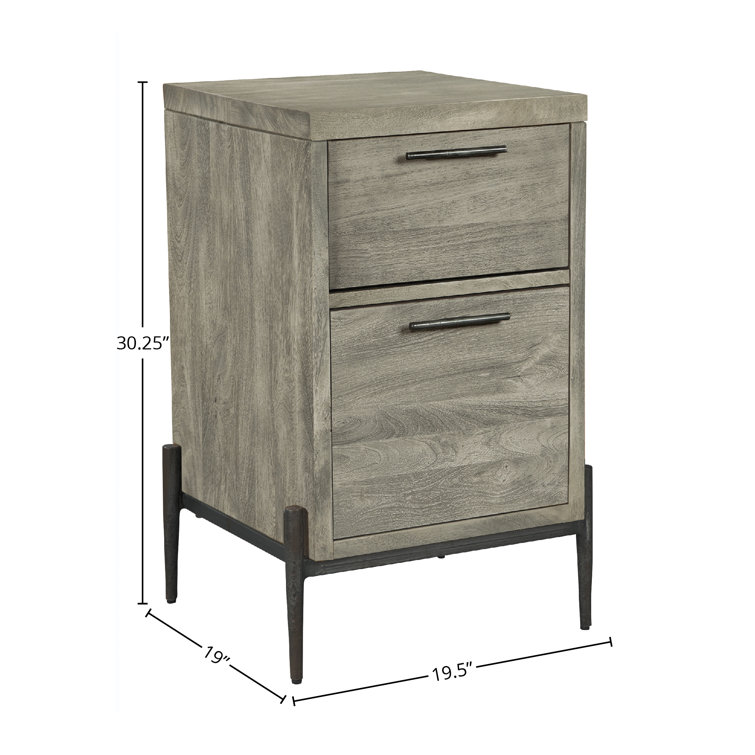 Bedford Park 20" Gray Mango Wood 2-Drawer File Cabinet