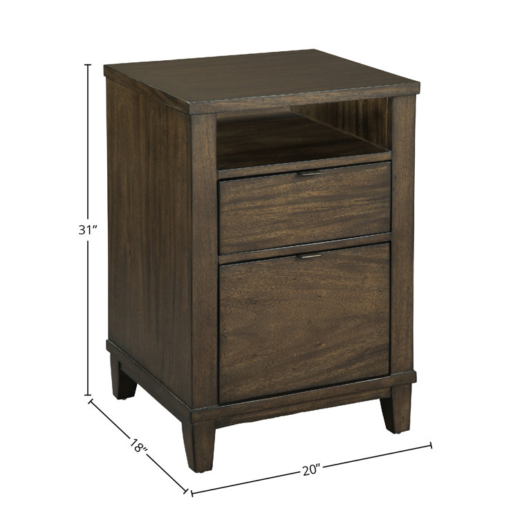 Transitional Oak Park 20" Brown Acacia 2-Drawer File Cabinet