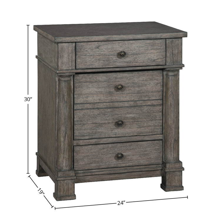 Lincoln Park Transitional 24" Brown 4-Drawer Legal File Cabinet