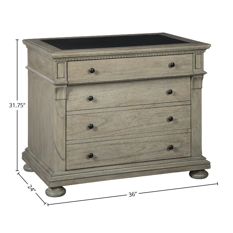 Traditional Driftwood 2-Drawer Lockable Lateral File Cabinet