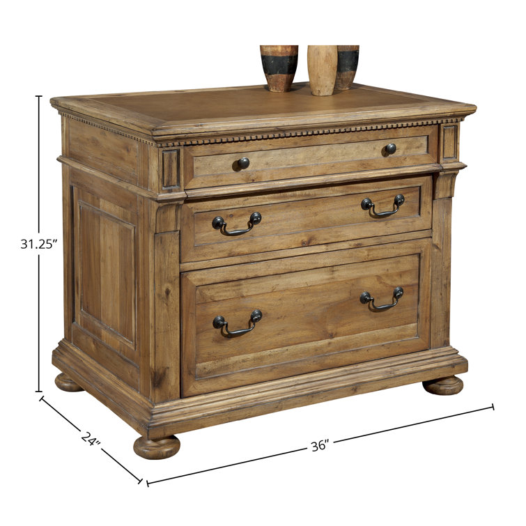 Brown Traditional 2-Drawer Lockable Mobile File Cabinet