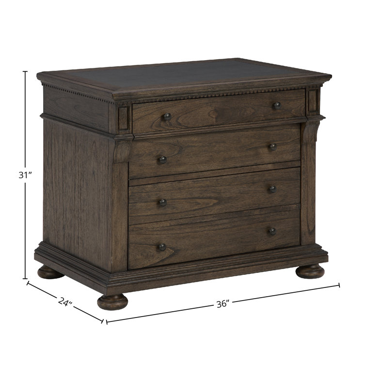 Brown Traditional 2-Drawer Lockable Lateral File Cabinet