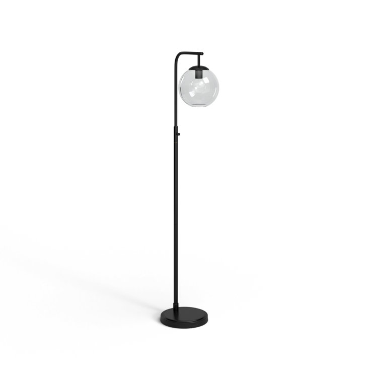 Edison Inspired Black Metal and Clear Glass Globe Floor Lamp