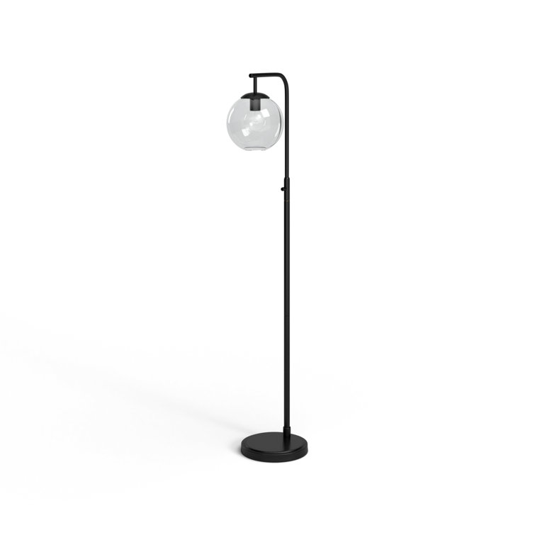 Edison Inspired Black Metal and Clear Glass Globe Floor Lamp