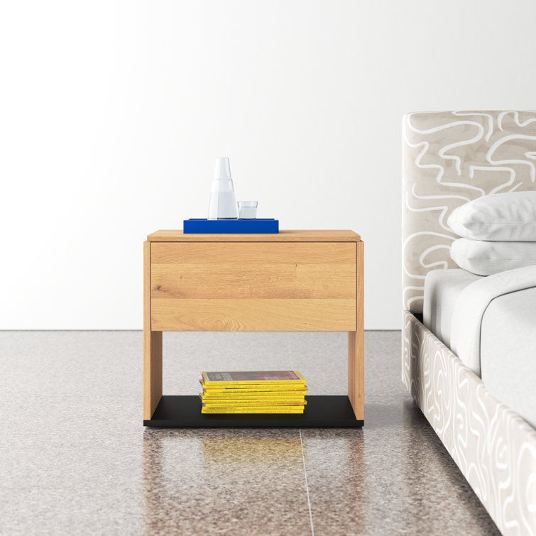 Calypso Solid Oak 1-Drawer Nightstand in Natural Finish
