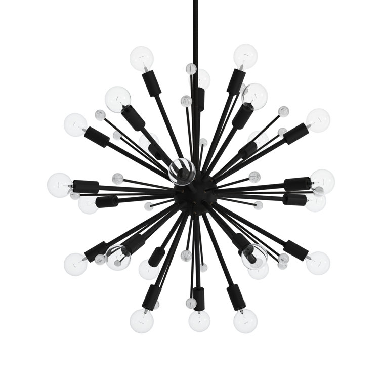 Galea 72'' Classic Bronze Sputnik Style Chandelier with Glass Baubles