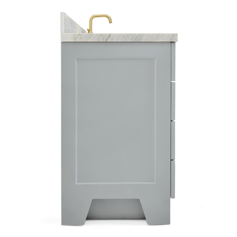 Taylor 61" Gray Freestanding Bath Vanity with Carrara Marble Top