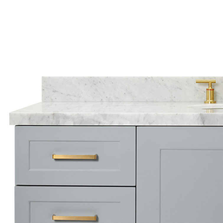 Taylor 61" Gray Freestanding Bath Vanity with Carrara Marble Top