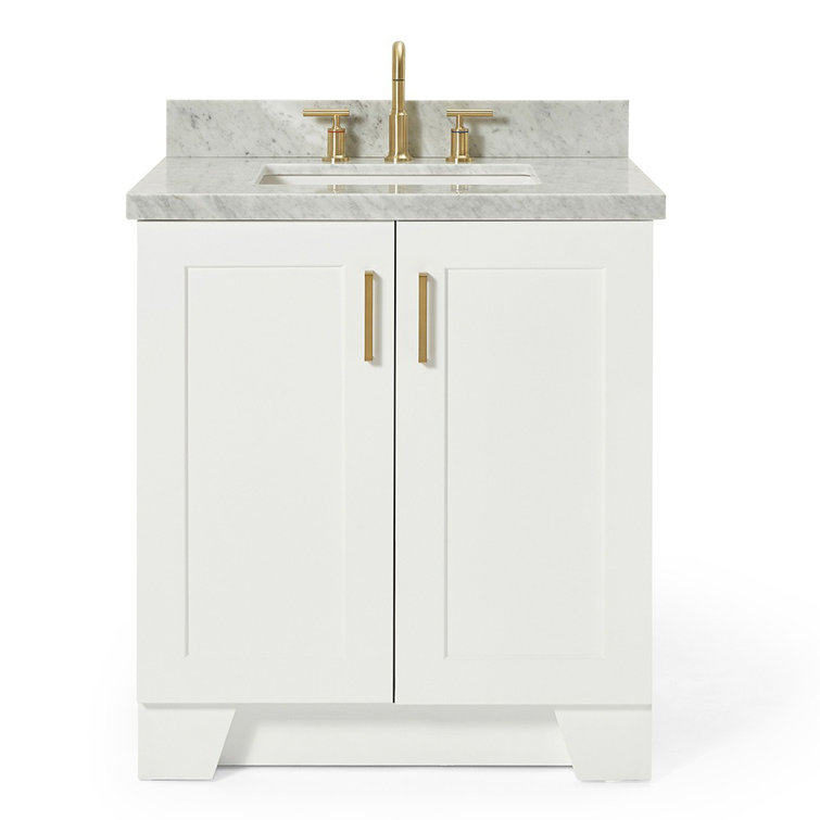 Ariel White Marble Top Single Sink Vanity