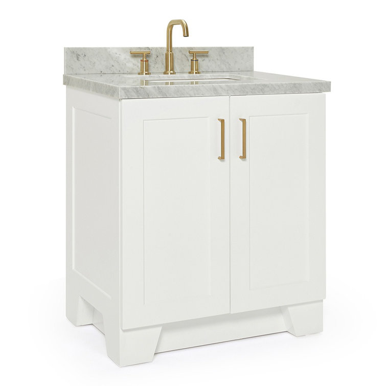 Ariel White Marble Top Single Sink Vanity