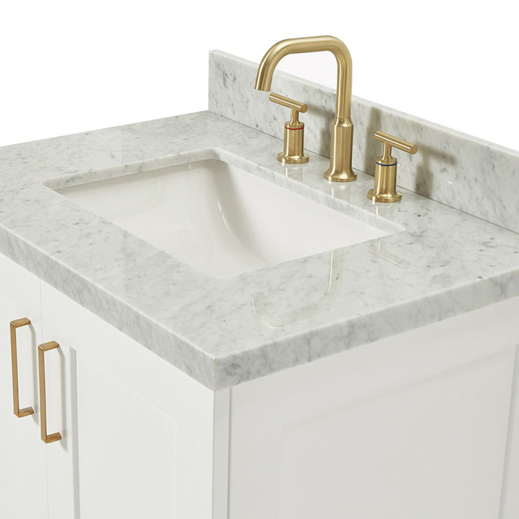 Ariel White Marble Top Single Sink Vanity