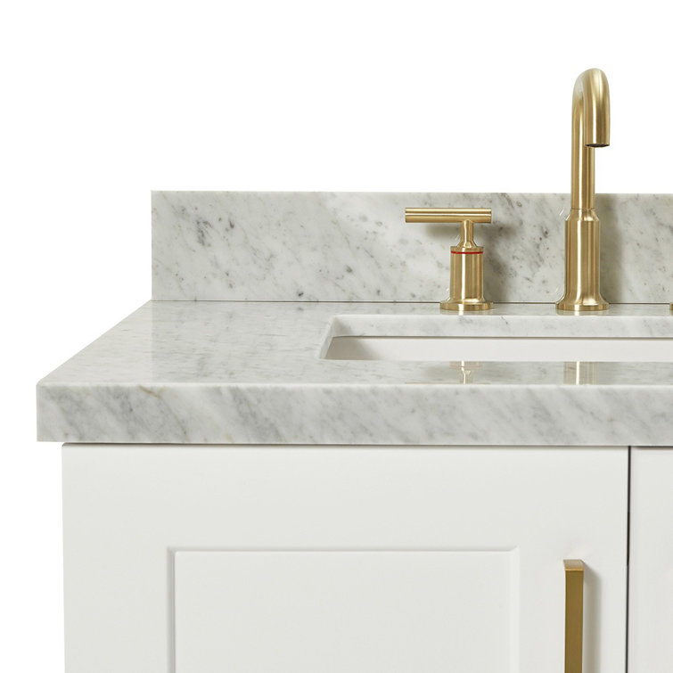 Ariel White Marble Top Single Sink Vanity