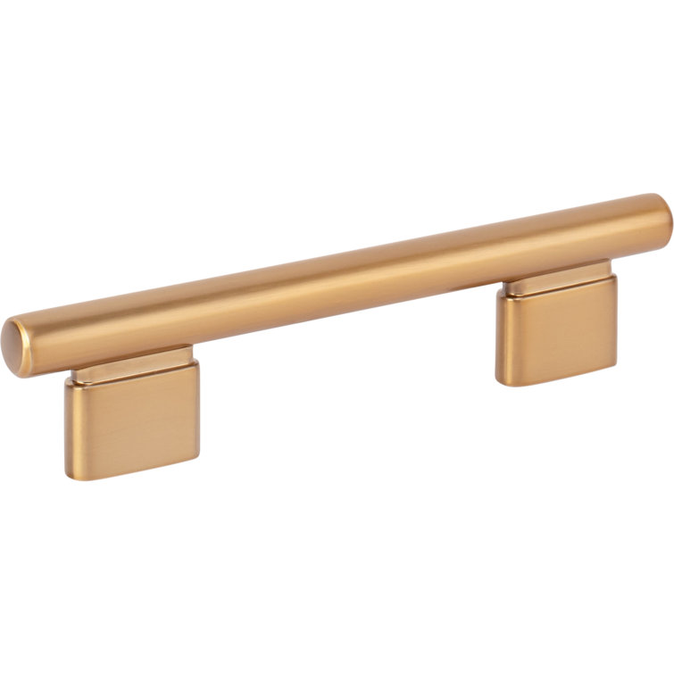 Warm Brass 3 3/4" Modern Bar Pull with Mounting Hardware