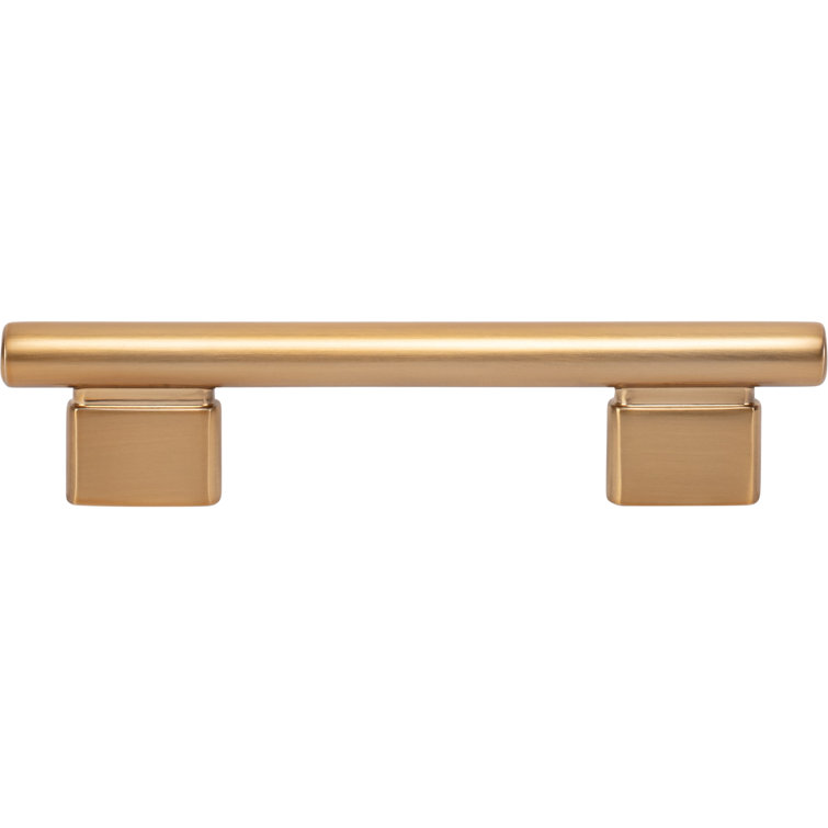 Warm Brass 3 3/4" Modern Bar Pull with Mounting Hardware
