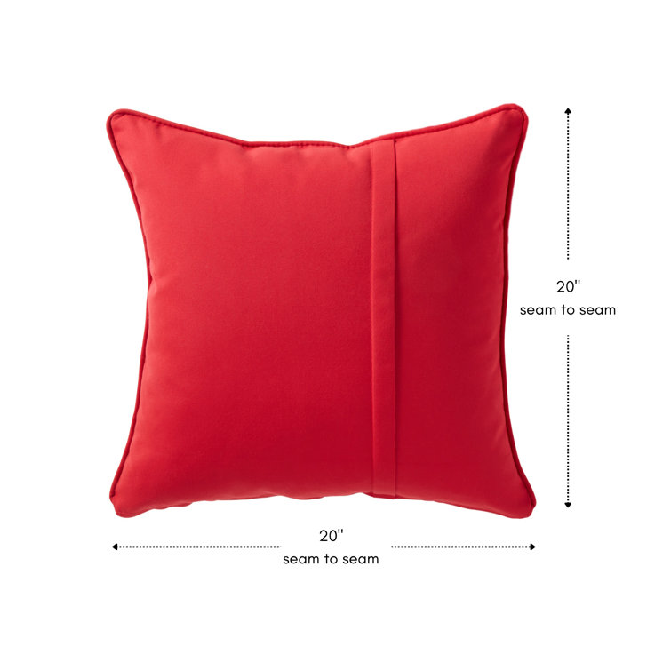 Jockey Red Sunbrella Square Outdoor Throw Pillows Set