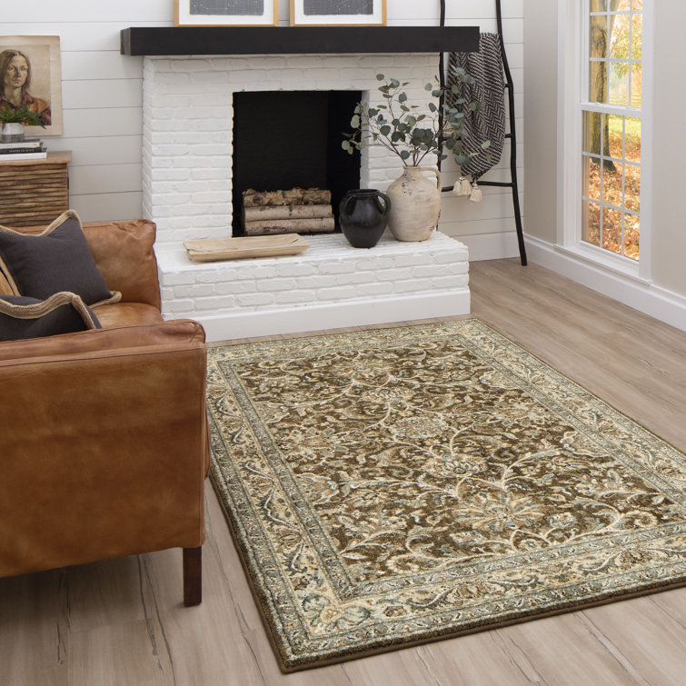 Newbridge Brown and Beige Synthetic Floral Area Rug