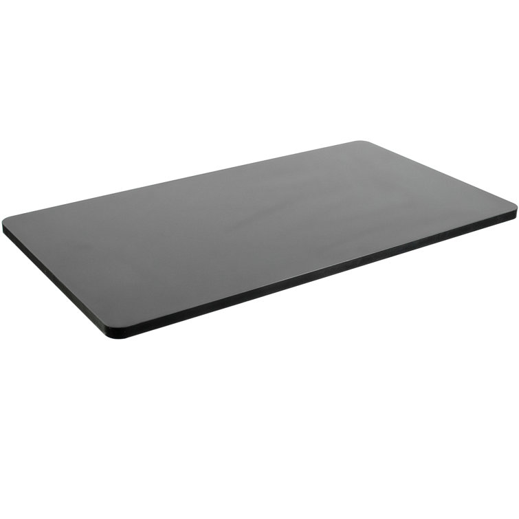 Sleek Black 43"x24" Universal Sit-Stand Desk Top