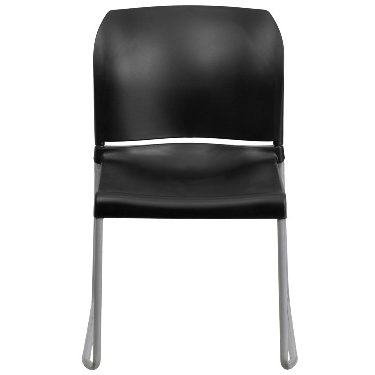 Black Ergonomic Mid-Back Stackable Office Chairs, Set of 5