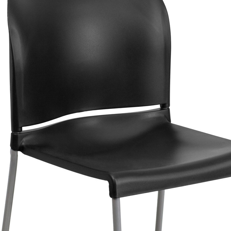 Black Ergonomic Mid-Back Stackable Office Chairs, Set of 5
