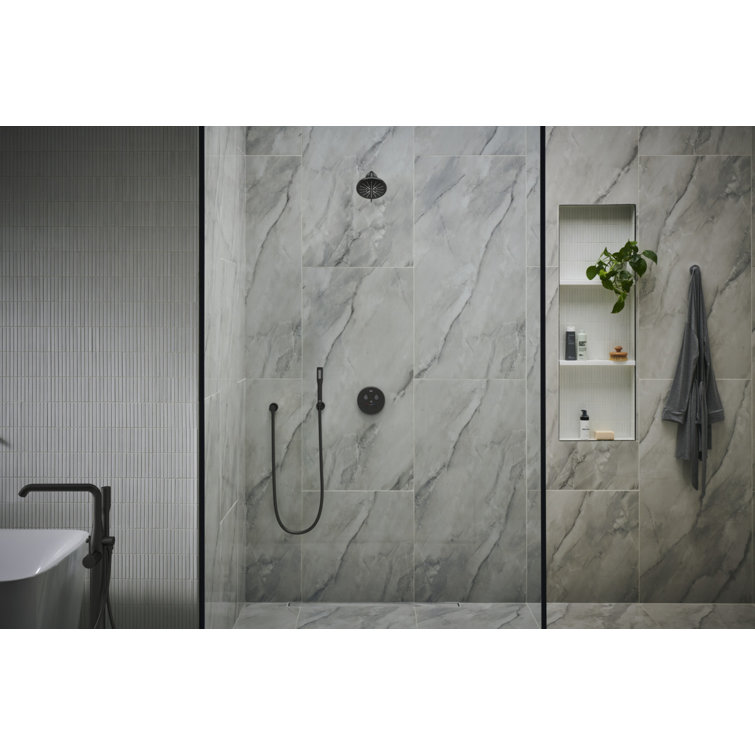 Brushed Nickel Wall-Mounted Dual-Function Thermostatic Valve Trim