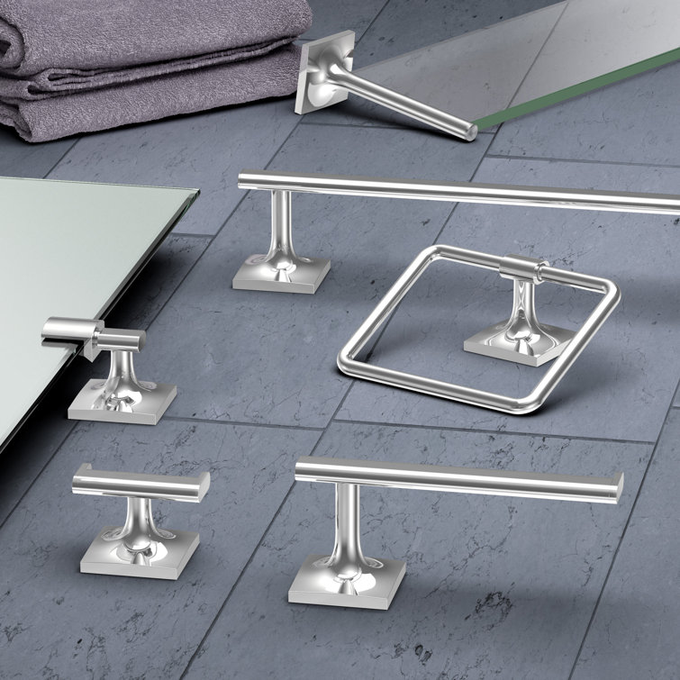 Chrome Square Wall Mounted Towel Ring