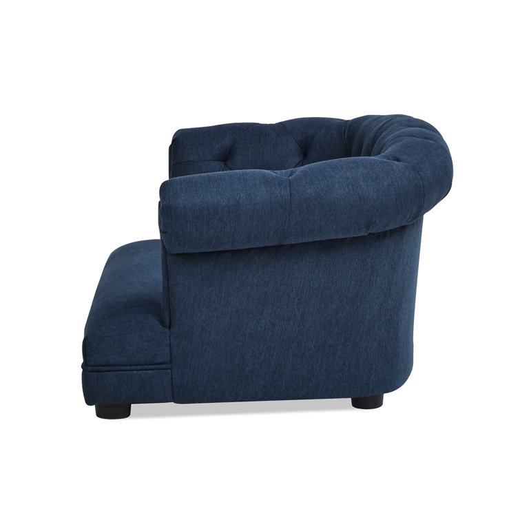 Navy Chesterfield Medium Pet Sofa Bed with Pinewood Frame