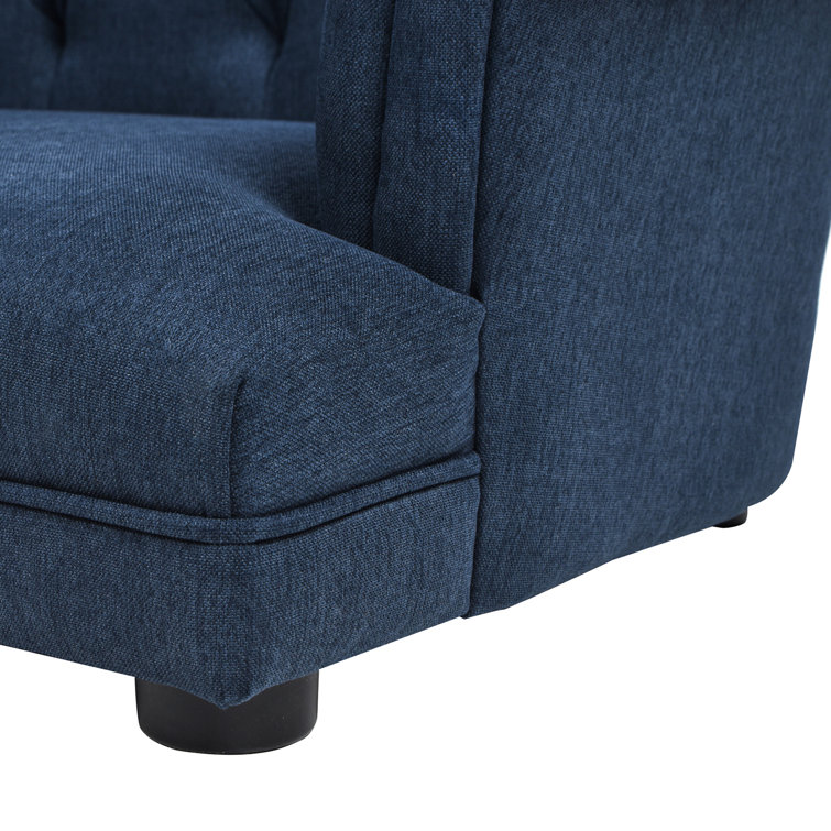 Navy Chesterfield Medium Pet Sofa Bed with Pinewood Frame