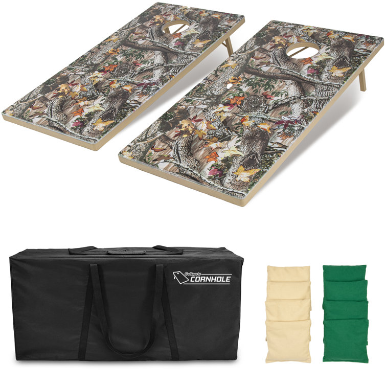 GoSports Woodland Camo All Weather Cornhole Game Set with Bean Bags
