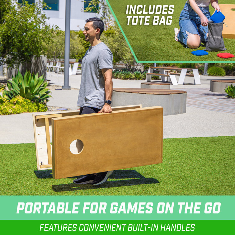 Light Brown 4 ft x 2 ft Cornhole Boards with Bean Bags