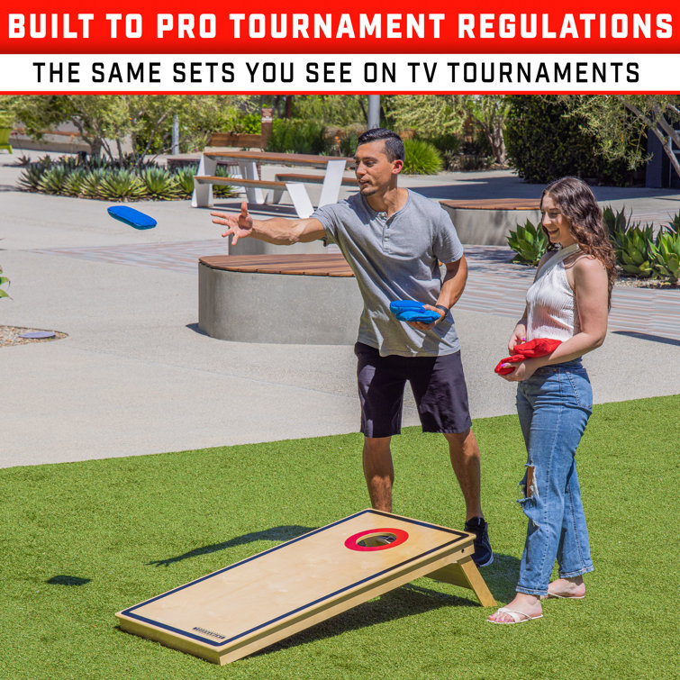 Tournament Edition Regulation Cornhole Game Set with Dual Side Bean Bags
