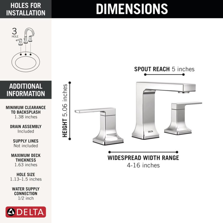 Velum Chrome Widespread Bathroom Faucet with Dual Handles