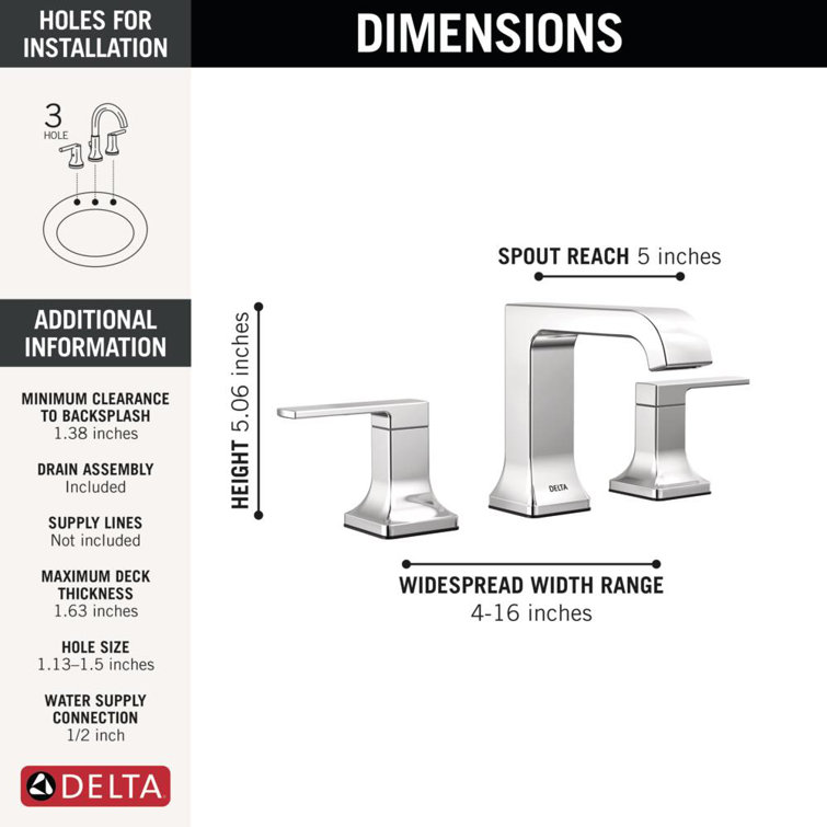 Velum Polished Chrome Widespread Bathroom Faucet with Drain Assembly