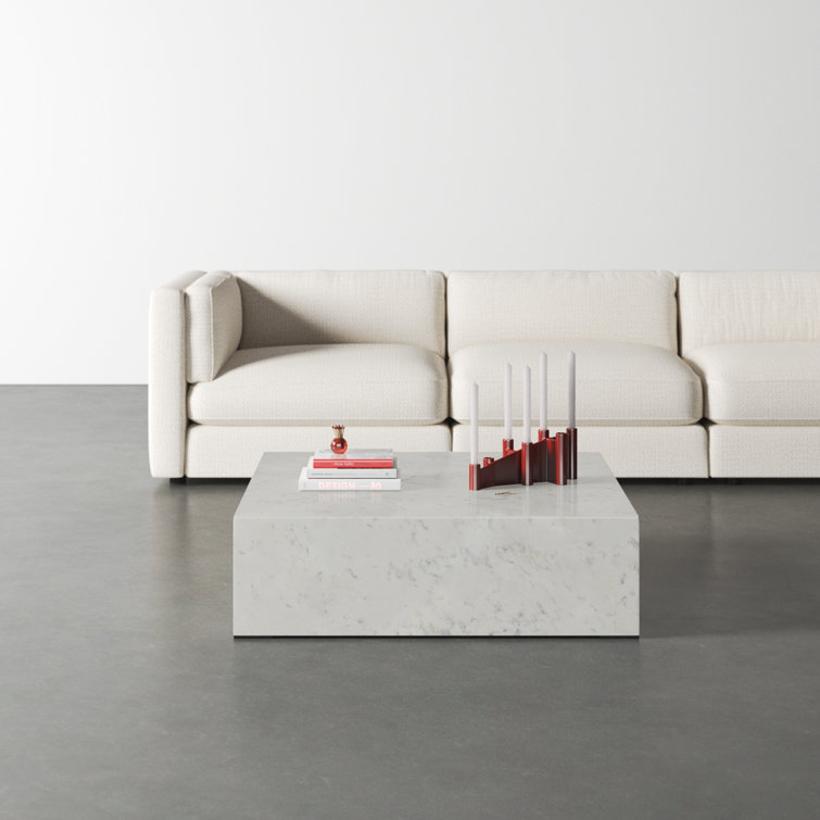 Monika Square White Marble Coffee Table