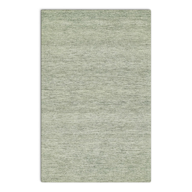 Sage Green Hand-Tufted Wool Rectangular Area Rug 9' x 12'