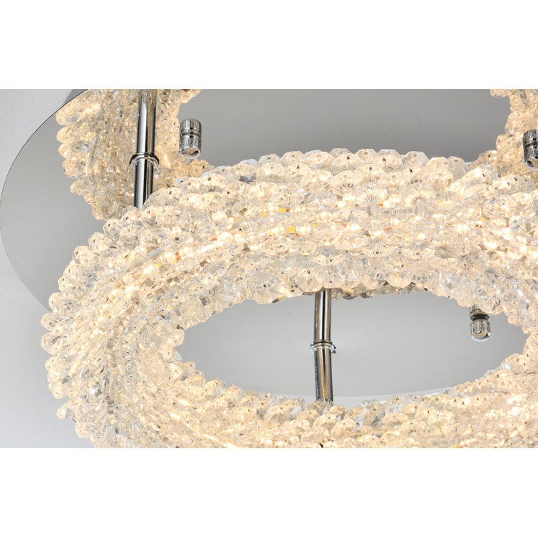 Bowen 14" Chrome and Crystal LED Flush Mount Light