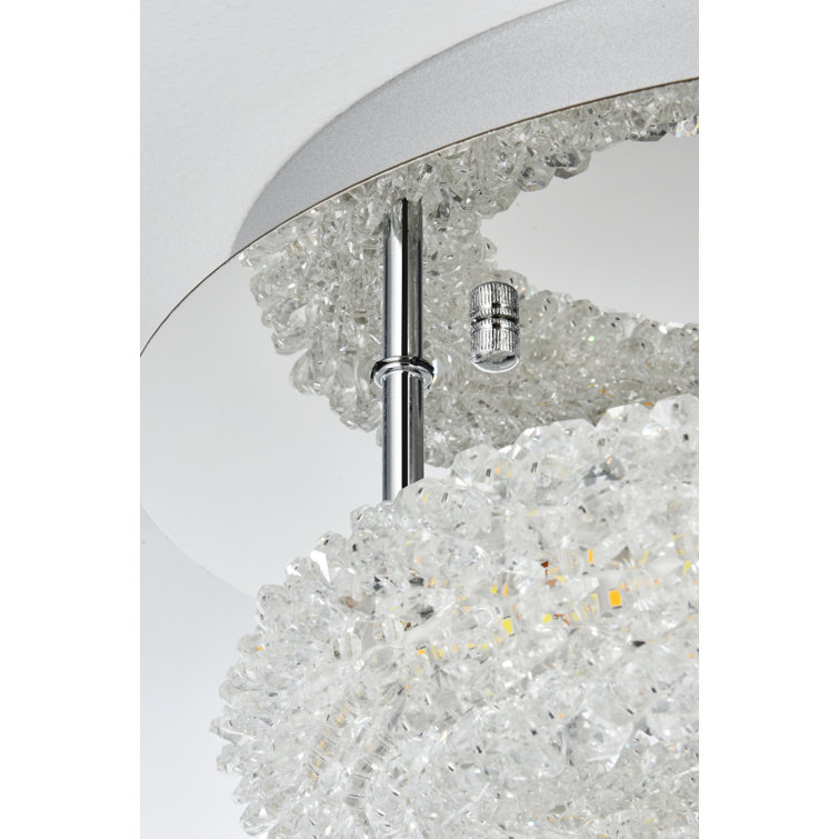 Bowen 14" Chrome and Crystal LED Flush Mount Light