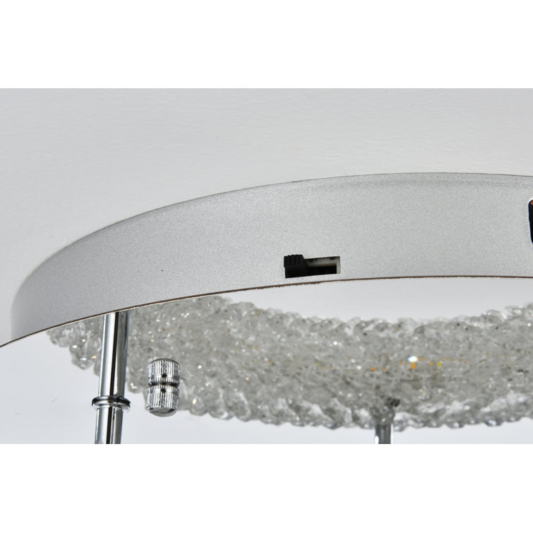 Bowen 14" Chrome and Crystal LED Flush Mount Light