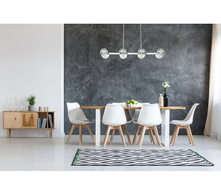 Eren 31-inch Chrome Pendant Light with Crystal Shades