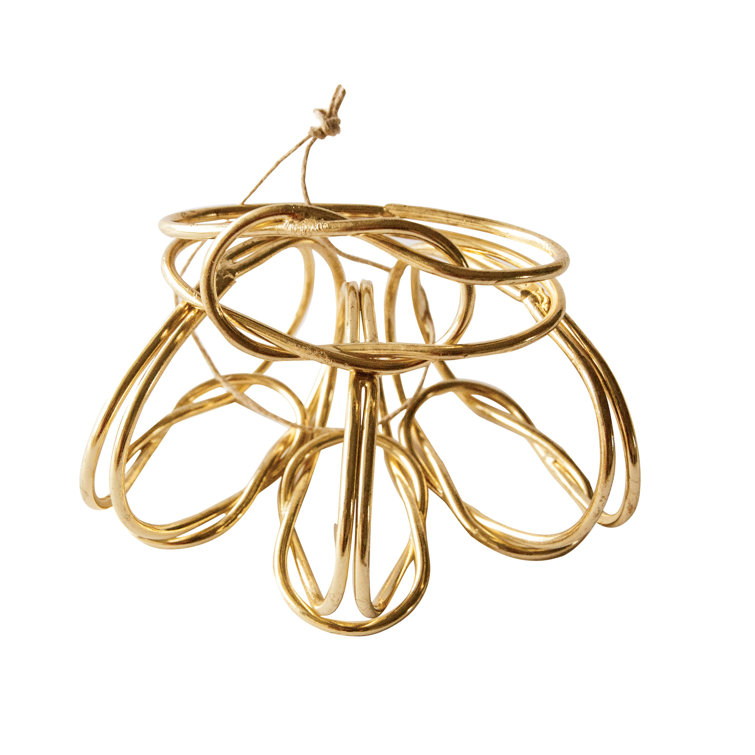 Gold Twisted Metal Napkin Rings Set of 4